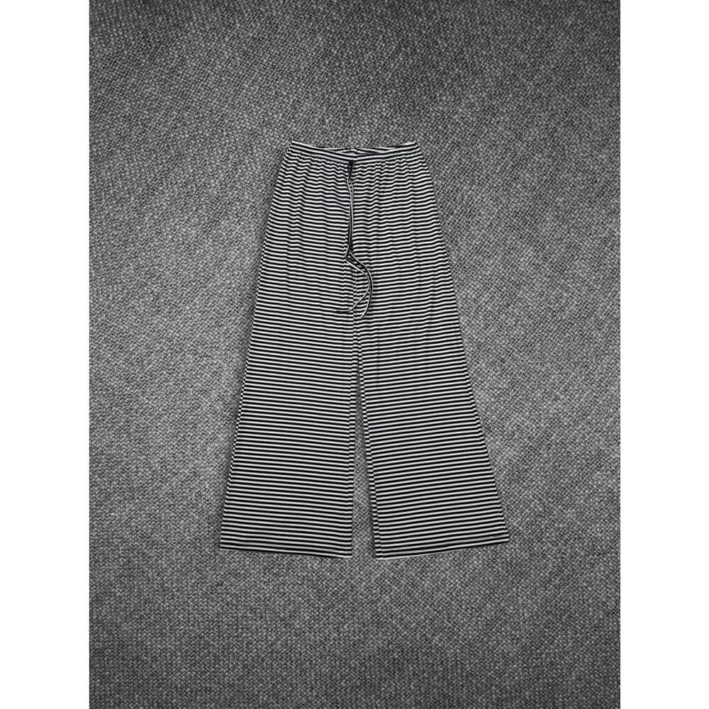 Black And White Striped Wide Leg Pants
